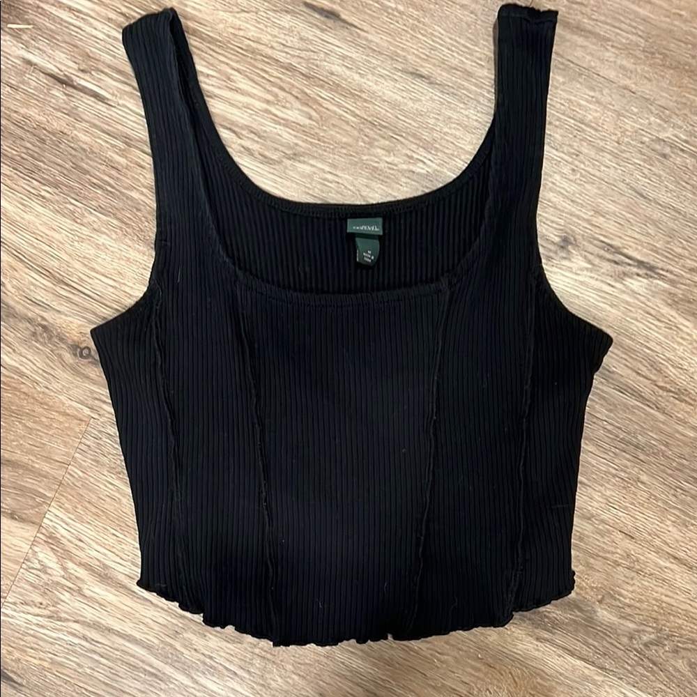 Universal Thread Black Ribbed Women's Top